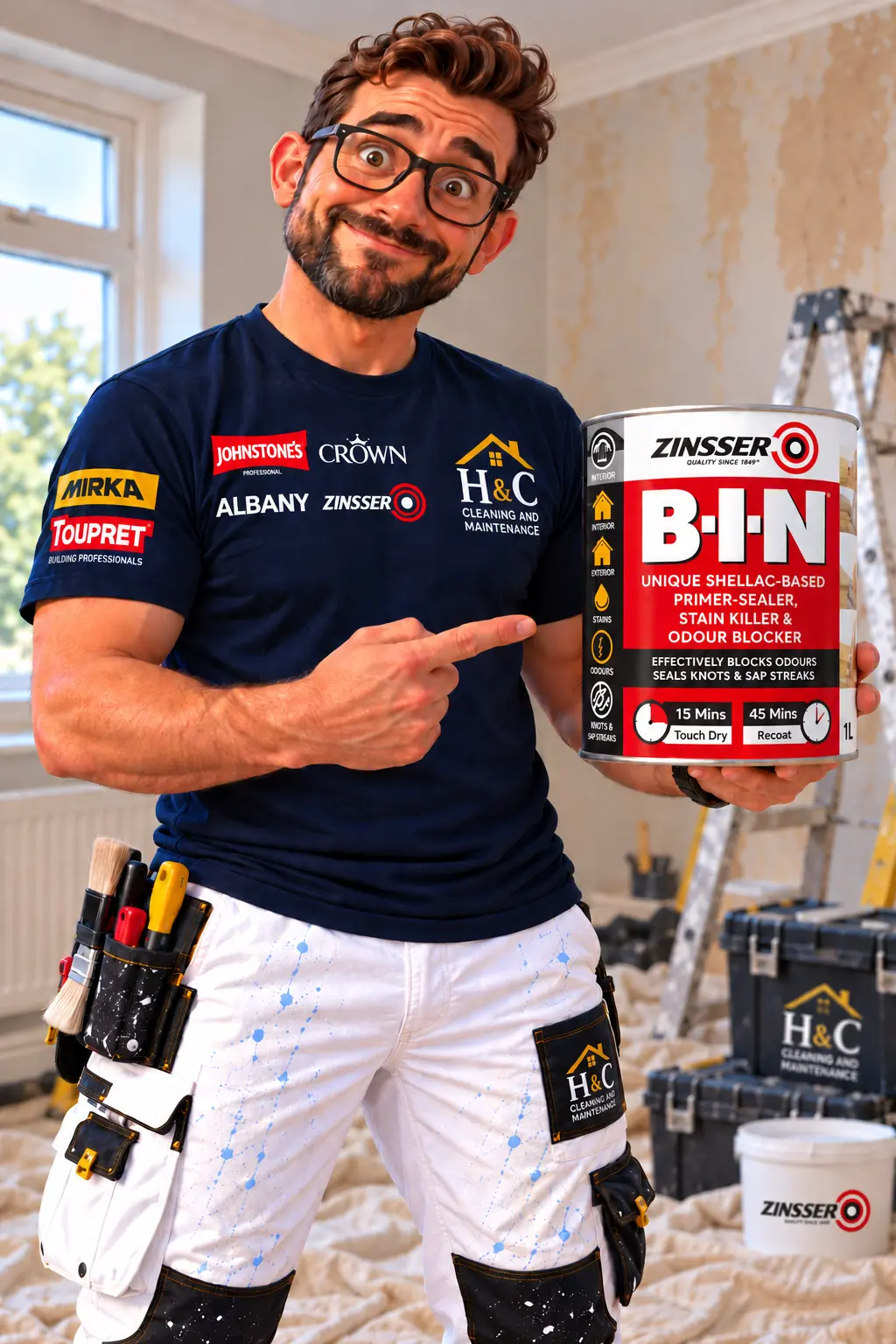 Matt recommending a shellac-based primer for stubborn stains